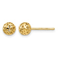14K 5.5mm Fancy Pierced Ball Post Earrings, 5.5 x 5.5 mm