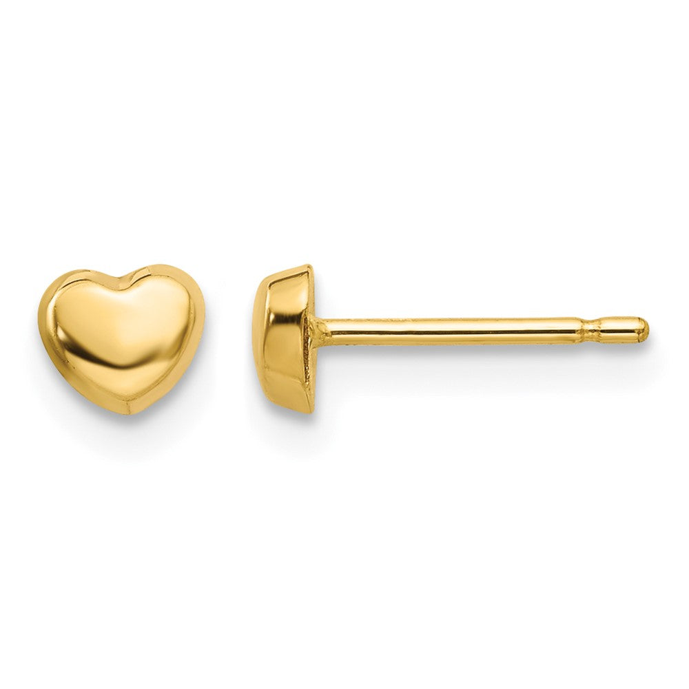 14k Polished Heart Post Earrings, 4 x 4 mm