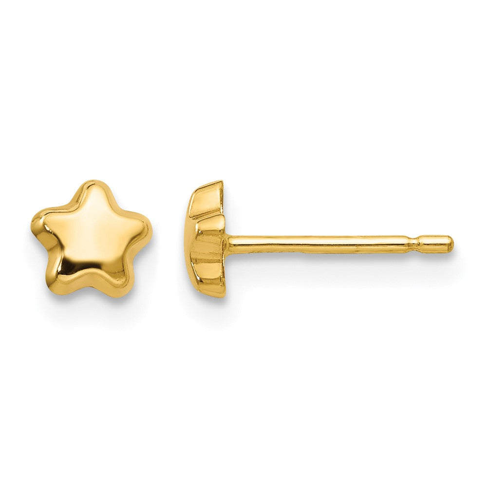 14k Polished Small Star Post Earrings, 5 x 5 mm