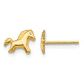 14k Polished Horse Post Earrings, 7 x 8 mm