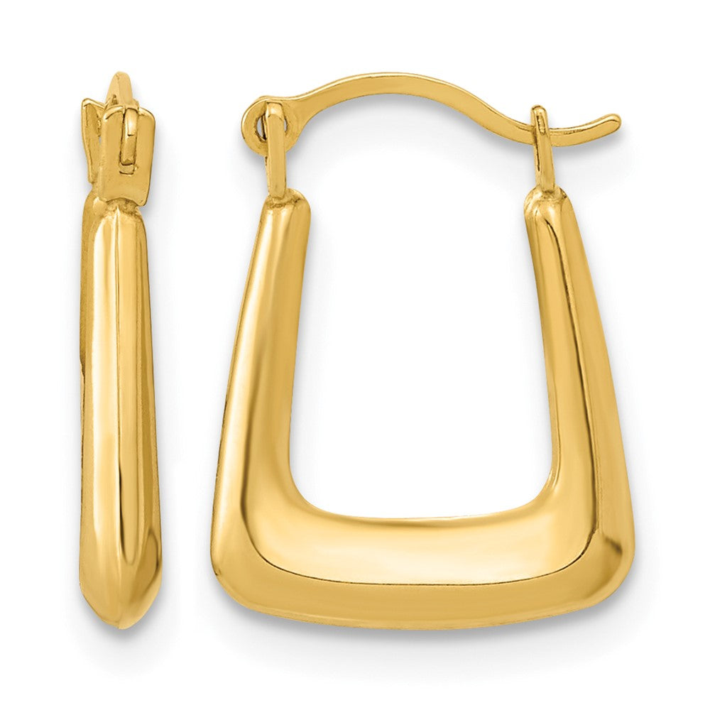 14k 2.5x15mm Polished Hollow Fancy Hoop Earrings, 15.25 x 2.5 mm