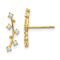 14k Polished Bar CZ Post Earrings, 14.85 x 4.95 mm