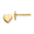 14K Polished Heart Post Earrings, 6 x 6 mm