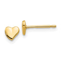 14K Polished Heart Post Stud Earrings, 5 x 5 mm, 0.35 g