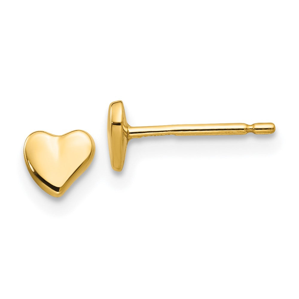 14K Polished Heart Post Stud Earrings, 5 x 5 mm, 0.35 g