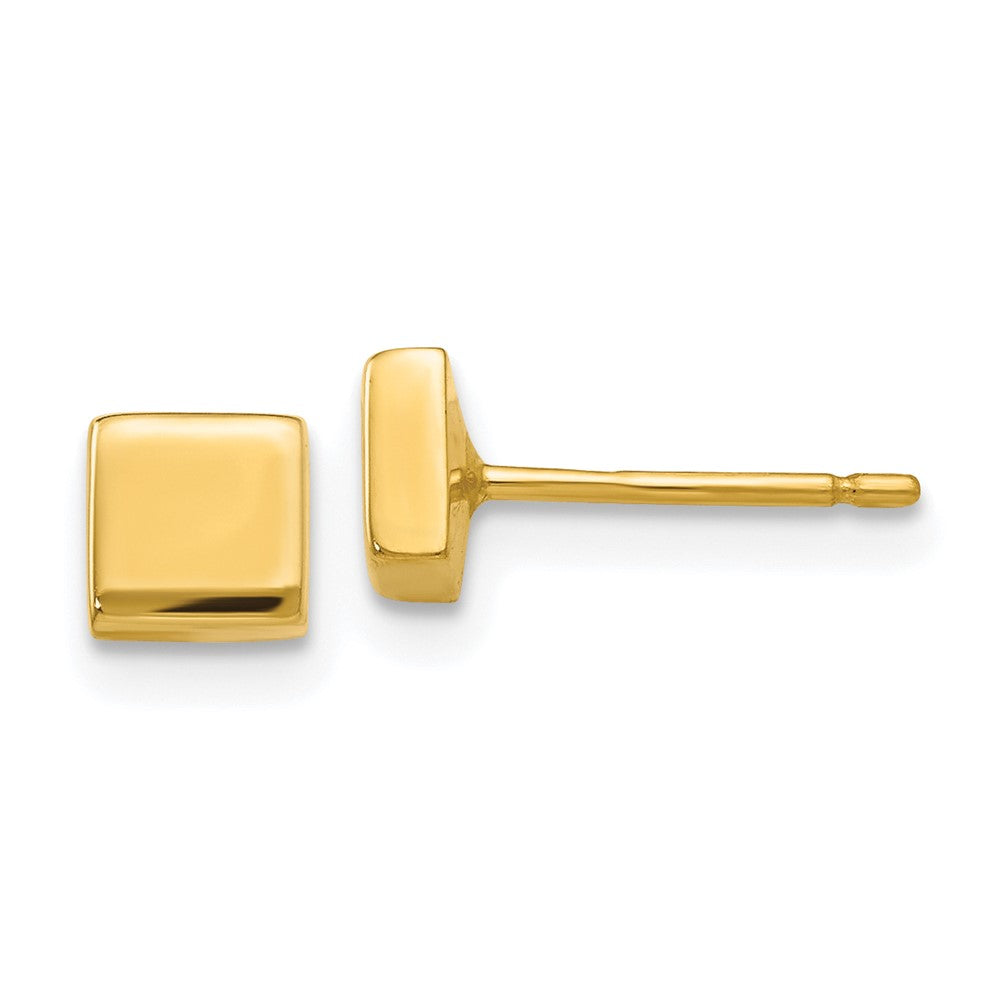 14k Polished 4.5mm Square Post Earrings, 4.5 x 4.5 mm