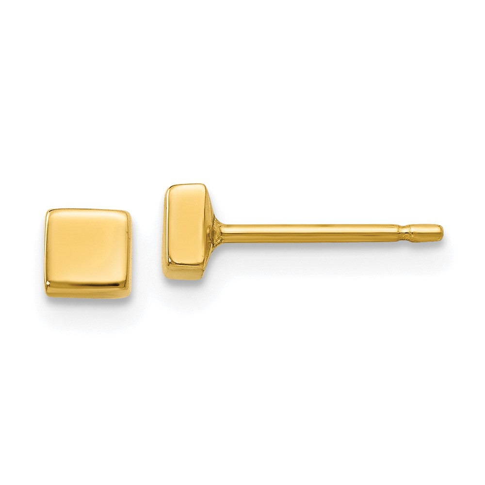 14k Polished 3.5mm Square Post Earrings, 3.5 x 3.5 mm