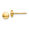 14k 5mm Polished Puffed Round Button Post Earrings, 5 x 5 mm