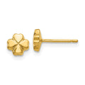 14k Small Polished 4-Leaf Clover Post Earrings, 6 x 6 mm