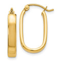 14k 3.5x22mm Polished Oval Tube Hoop Earrings, 20.25 x 3.5 mm