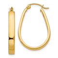 14k 3.5x27mm Polished Oval Tube Hoop Earrings, 24.6 x 17.1 mm