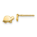 14k Polished Mini Turtle Post Earrings, 4 x 7 mm