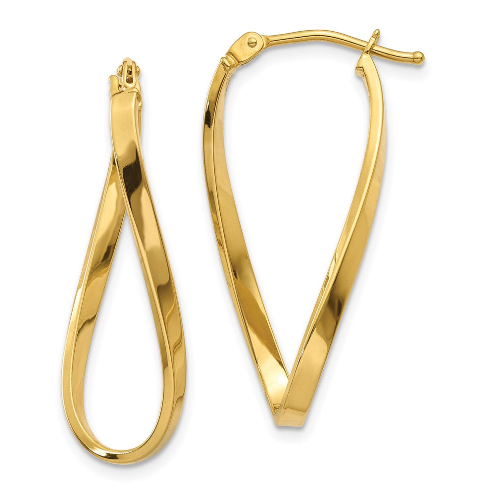 14k Small Twisted Earrings, 28 x 2 mm