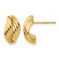 14k Polished Fancy Post Earrings, 14 x 8 mm