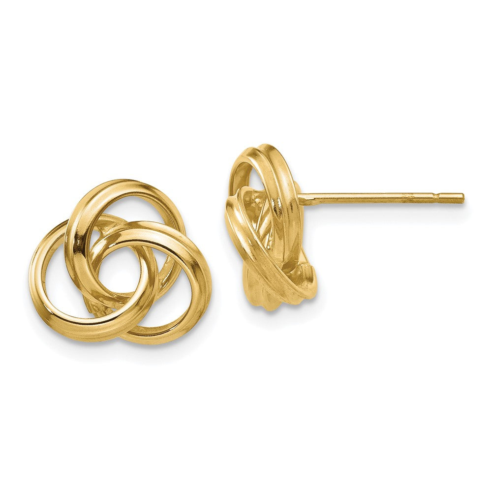 14k 10mm Polished Love Knot Post Earrings, 10 x 10 mm, 2.39 g