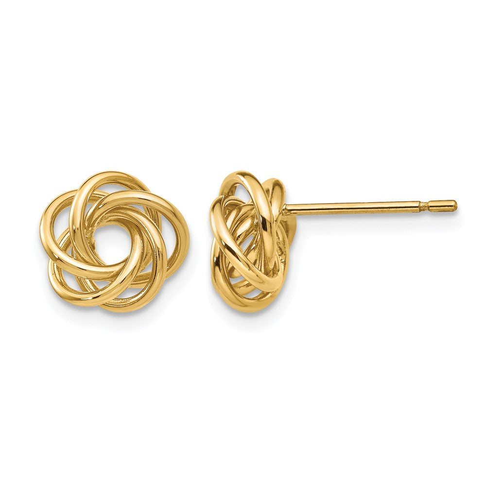 14k 8mm Polished Love Knot Post Earrings, 8 x 8 mm, 1.23 g