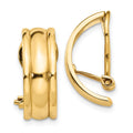 14k 7x18mm Polished Half Hoop Omega Back Non-pierced Earrings, 18 x 7 mm