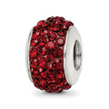 Sterling Silver Reflections Dark Maroon Full Preciosa Crystal Bead, 12.73 x 8.18 mm