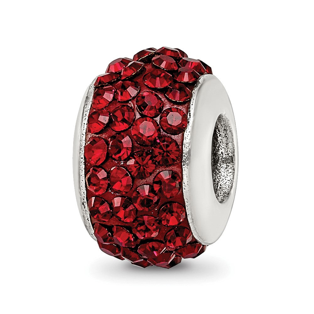 Sterling Silver Reflections Dark Maroon Full Preciosa Crystal Bead, 12.73 x 8.18 mm