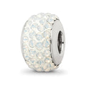 Sterling Silver Reflections Cream Full Preciosa Crystal Bead, 12.73 x 8.18 mm