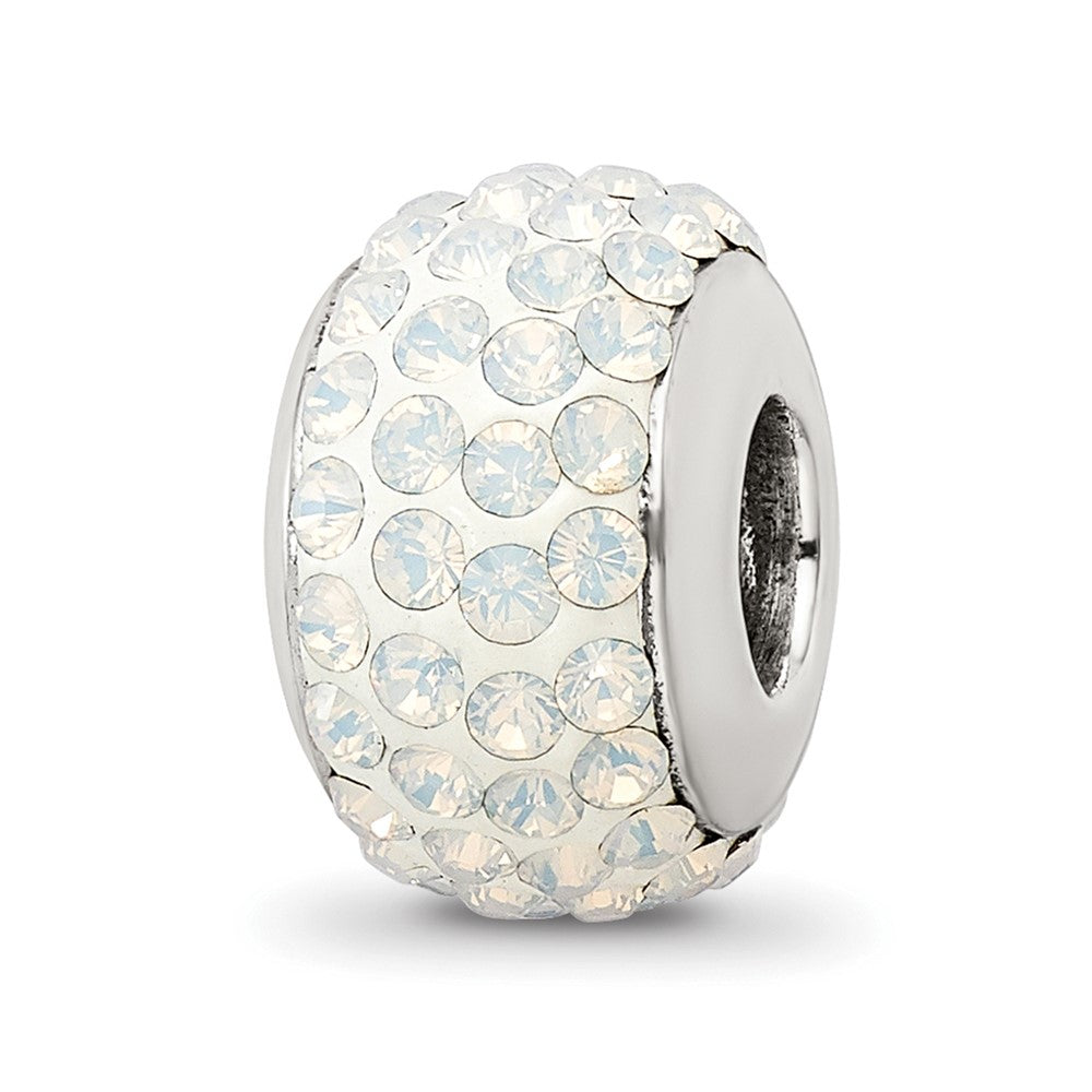 Sterling Silver Reflections Cream Full Preciosa Crystal Bead, 12.73 x 8.18 mm